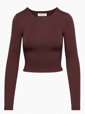 Aritzia Babaton Contour Crew Top in Maroon (Size L)